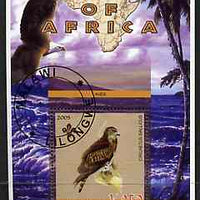 Malawi 2005 Birds of Africa - Eagle perf m/sheet with Scout Logo, fine cto used