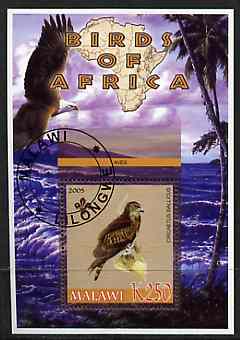 Malawi 2005 Birds of Africa - Eagle perf m/sheet with Scout Logo, fine cto used