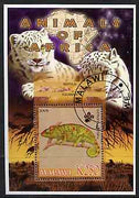 Malawi 2005 Animals of Africa - Chameleom perf m/sheet with Scout Logo and Big Cats in background, fine cto used