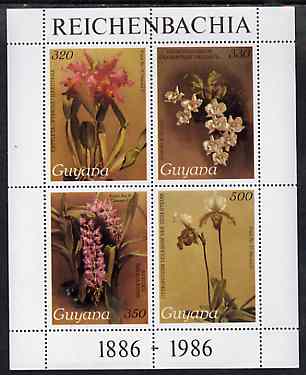 Guyana 1985-89 Orchids Series 2 Plate 46, 55, 57 & 81 (Sanders' Reichenbachia) perf m/sheet unmounted mint SG MS 2275b