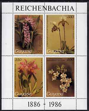 Guyana 1985-89 Orchids Series 2 Plate 46, 55, 57 & 81 (Sanders' Reichenbachia) perf m/sheet unmounted mint SG MS 2275d
