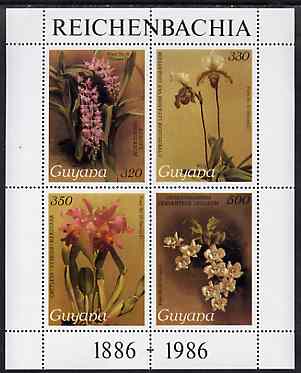 Guyana 1985-89 Orchids Series 2 Plate 46, 55, 57 & 81 (Sanders' Reichenbachia) perf m/sheet unmounted mint SG MS 2275d