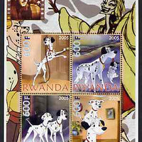 Rwanda 2005 Disney's 101 Dalmations perf sheetlet containing 4 values unmounted mint