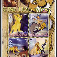 Rwanda 2005 Disney's The Lion King perf sheetlet containing 4 values unmounted mint