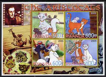 Rwanda 2005 Disney's The Aristocats perf sheetlet containing 4 values unmounted mint