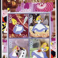 Rwanda 2005 Disney's Alice In Wonderland perf sheetlet containing 4 values unmounted mint