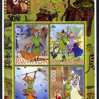 Rwanda 2005 Disney's Robin Hood perf sheetlet containing 4 values unmounted mint