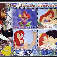 Rwanda 2005 Disney's The Little Mermaid perf sheetlet containing 4 values unmounted mint