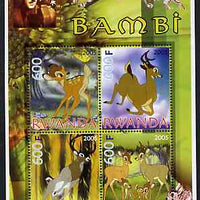 Rwanda 2005 Disney's Bambi perf sheetlet containing 4 values unmounted mint
