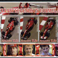 Malawi 2005 Ferrari Legends in Formula 1 #1 perf sheetlet containing 3 values unmounted mint