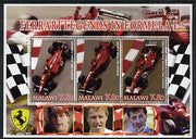 Malawi 2005 Ferrari Legends in Formula 1 #1 perf sheetlet containing 3 values unmounted mint