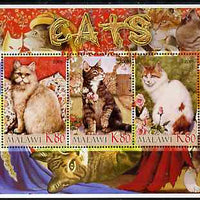 Malawi 2005 Domestic Cats perf sheetlet containing 3 values unmounted mint