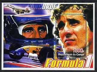 Congo 2005 Formula 1 - Alain Prost perf souvenir sheet unmounted mint