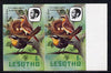 Lesotho 1981 Cape Robin Chat 6s def in unmounted mint imperf pair (as SG 441)*