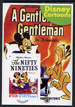 Ivory Coast 2003 Disney Cartoons #05 - Mickey Mouse The Nifty Nineties imperf souvenir sheet with Scout Logo, unmounted mint
