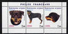 Kuril Islands 1999 Philex France Stamp Exhibition - Dogs #14 (Rottweiler) perf sheetlet containing 3 values unmounted mint