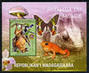 Madagascar 1999 Animals of the World #17 perf m/sheet showing Rousette Bat with Lions Int Logo, background shows Frog, Butterfly, Reptile, Fungi & Orchid, unmounted mint