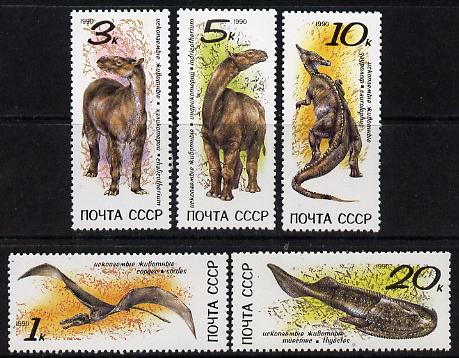 Russia 1990 Prehistoric Animals set of 5 unmounted mint, SG 6173-77, Mi 6116-20*