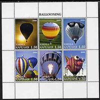 Karjala Republic 2000 Ballooning perf sheetlet containing set of 6 values complete unmounted mint