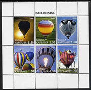 Karjala Republic 2000 Ballooning perf sheetlet containing set of 6 values complete unmounted mint