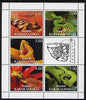 Karakalpakia Republic 1999 China Stamp Exhibition - Snakes perf sheetlet containing complete set of 5 values plus label unmounted mint