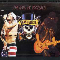 Tatarstan Republic 2001 Guns 'n' Roses perf souvenir sheet unmounted mint
