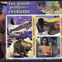 Burundi 2004 Nude paintings - Paul Gauguin imperf sheetlet containing set of 4 values unmounted mint