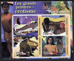 Burundi 2004 Nude paintings - Paul Gauguin imperf sheetlet containing set of 4 values unmounted mint