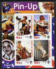 Guinea - Conakry 2003 Pin-up Art of Dil Elvgren featuring Marilyn Monroe imperf sheetlet containing 4 values (each with Scout logo) unmounted mint