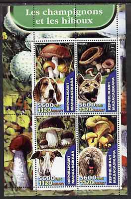 Madagascar 2004 Fungi & Dogs perf sheetlet containing set of 4 values unmounted mint
