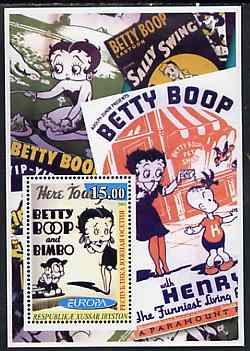 South Ossetia Republic 2003 Europa (Movie Posters) - Betty Boop perf souvenir sheet unmounted mint