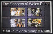 Tatarstan Republic 1998 First Deathh Anniversary of Princess Diana perf sheetlet containing set of 4 values unmounted mint