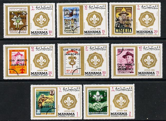 Manama 1971 Scout Jamboree perf set of 8 (Mi 549-56A) unmounted mint
