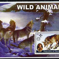 Somalia 2002 Wild Animals #01 (Wolves) perf s/sheet (also showing Baden Powell and Scout & Guide Logos) unmounted mint