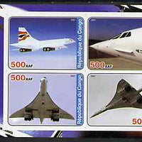 Congo 2003 Concorde #2 imperf sheetlet containing set of 4 values unmounted mint