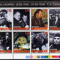 Kalmikia Republic 1998 Yuri Gagarin Commemoration perf sheetlet containing 8 values unmounted mint