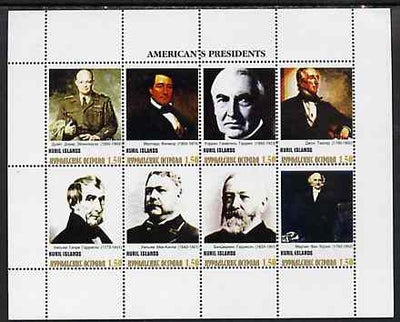 Kuril Islands 1999 ? America's Presidents #1 perf sheetlet containing 8 values unmounted mint
