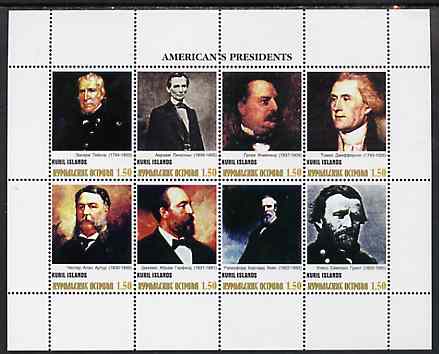 Kuril Islands 1999 ? America's Presidents #2 perf sheetlet containing 8 values unmounted mint