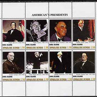 Kuril Islands 1999 ? America's Presidents #3 perf sheetlet containing 8 values unmounted mint