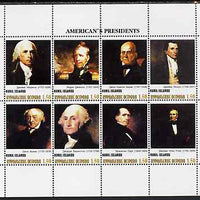 Kuril Islands 1999 ? America's Presidents #4 perf sheetlet containing 8 values unmounted mint