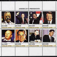 Kuril Islands 1999 ? America's Presidents #5 perf sheetlet containing 8 values unmounted mint