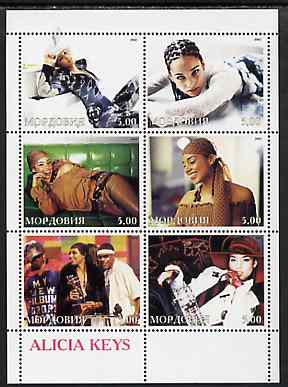 Mordovia Republic 2002 Alicia Keys perf sheetlet containing 6 values unmounted mint