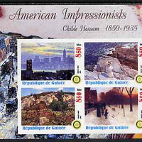 Guinea - Conakry 2003 American Impressionists - Childe Hassam imperf sheetlet containing set of 4 values each with Rotary Logo unmounted mint