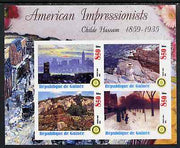 Guinea - Conakry 2003 American Impressionists - Childe Hassam imperf sheetlet containing set of 4 values each with Rotary Logo unmounted mint