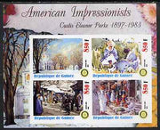 Guinea - Conakry 2003 American Impressionists - Custis Eleanor Parke imperf sheetlet containing set of 4 values each with Rotary Logo unmounted mint