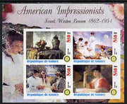 Guinea - Conakry 2003 American Impressionists - Frank Weston Benson imperf sheetlet containing set of 4 values each with Rotary Logo unmounted mint