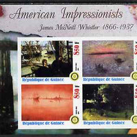 Guinea - Conakry 2003 American Impressionists - James McNeill Whistler imperf sheetlet containing set of 4 values each with Rotary Logo unmounted mint