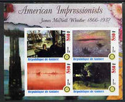 Guinea - Conakry 2003 American Impressionists - James McNeill Whistler imperf sheetlet containing set of 4 values each with Rotary Logo unmounted mint