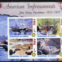 Guinea - Conakry 2003 American Impressionists - John Henry Twachtman imperf sheetlet containing set of 4 values each with Rotary Logo unmounted mint