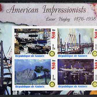 Guinea - Conakry 2003 American Impressionists - Lever Hayley imperf sheetlet containing set of 4 values each with Rotary Logo unmounted mint